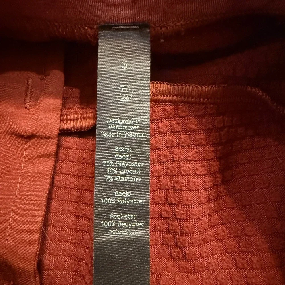Lululemon Mens Small Gridliner Fleece Jogger Red